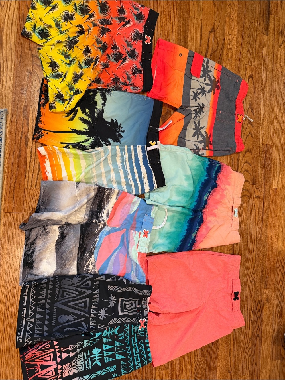 Lot of 7 Kids Swim Shorts - Multicolor Tropical Print